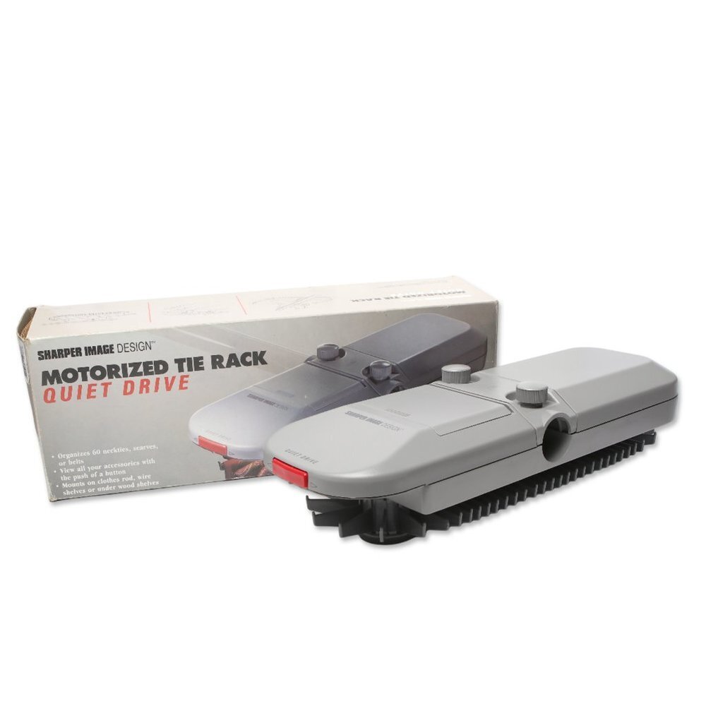 Vintage Sharper Image Motorized Tie Rack Retro Clothing Organizer Eatons 90s